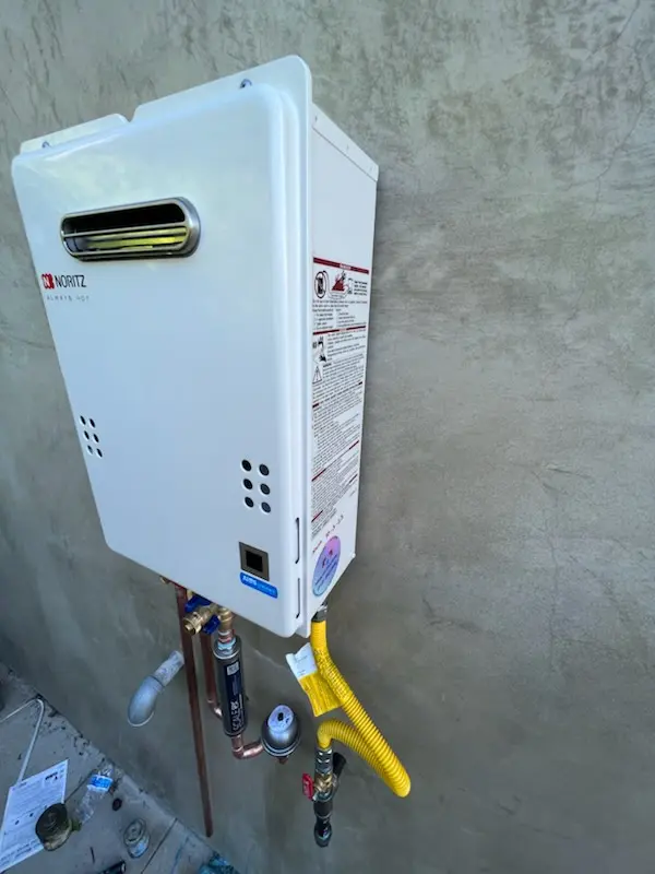 Tankless water heater installation for Alert homes